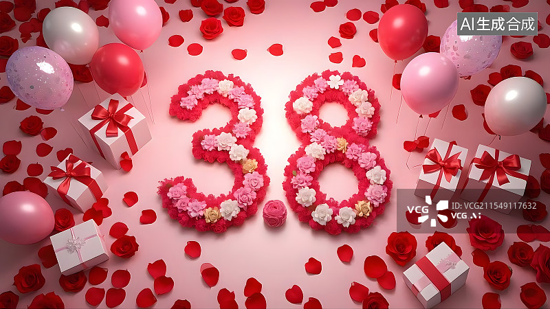 【AI数字艺术】三八妇女节的浪漫献礼图片素材