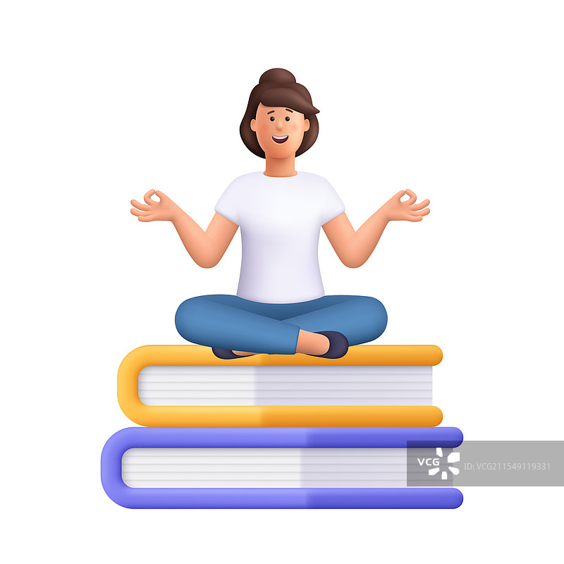 女性简在瑜伽中坐着冥想图片素材