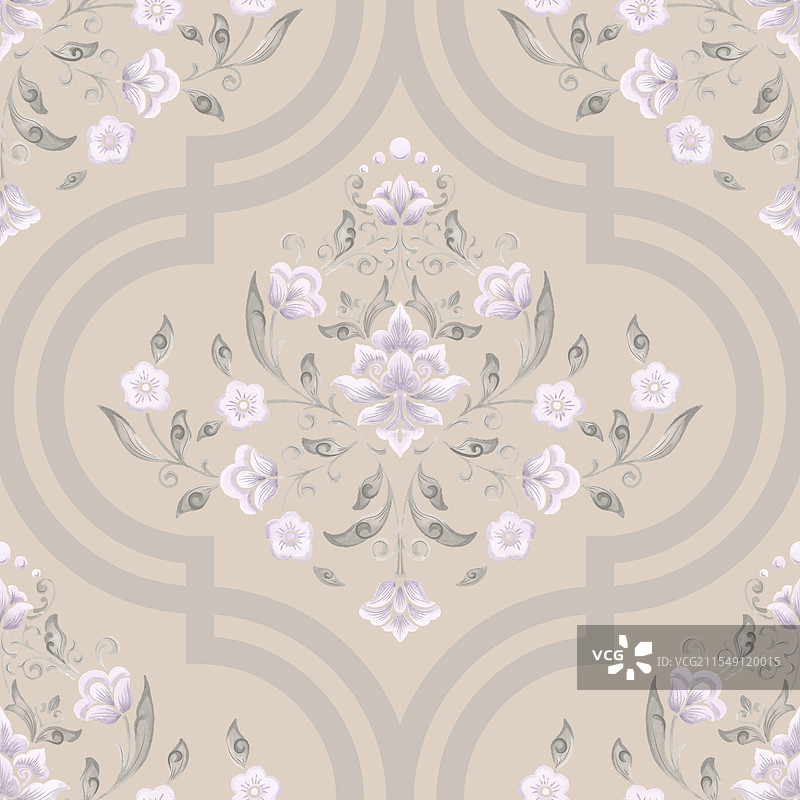 经典的达马斯克无缝图案元素图片素材