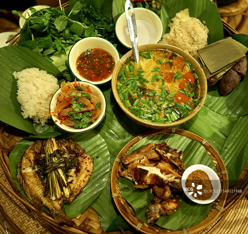 云南 傣族特色菜西双版纳图片素材