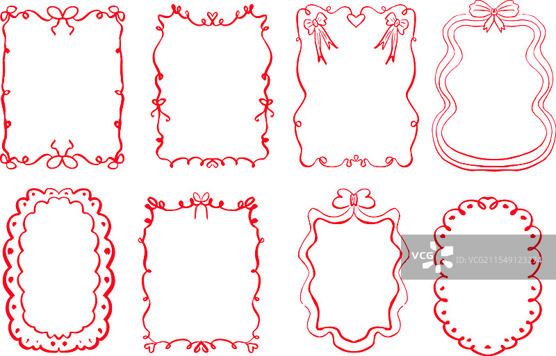 奇幻边框框架手写字母集图片素材