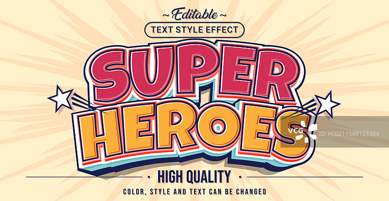 可编辑的文本样式效果 - 超级英雄文本图片素材