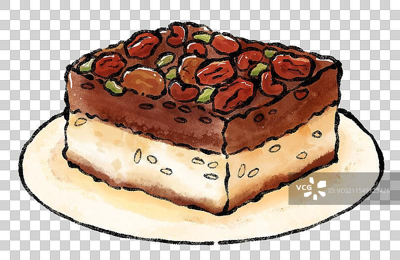 西安美食国风插画-甑糕图片素材