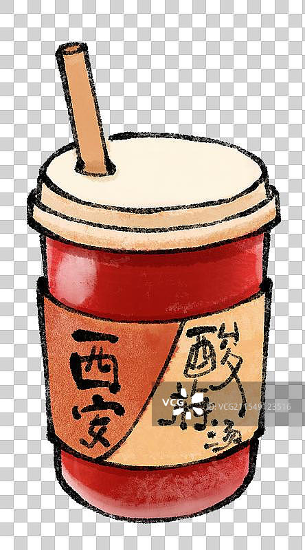 西安美食国风插画-酸梅汤图片素材