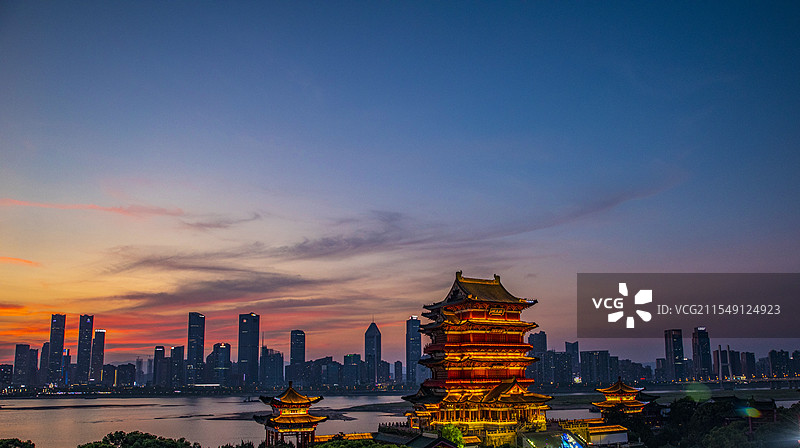 晚霞滕王阁图片素材