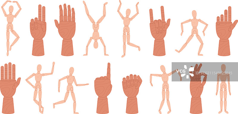 木制手模特和人形艺术用品图片素材