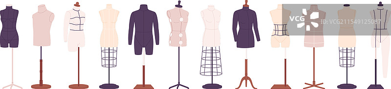 男士和女士的裁缝模特假人图片素材