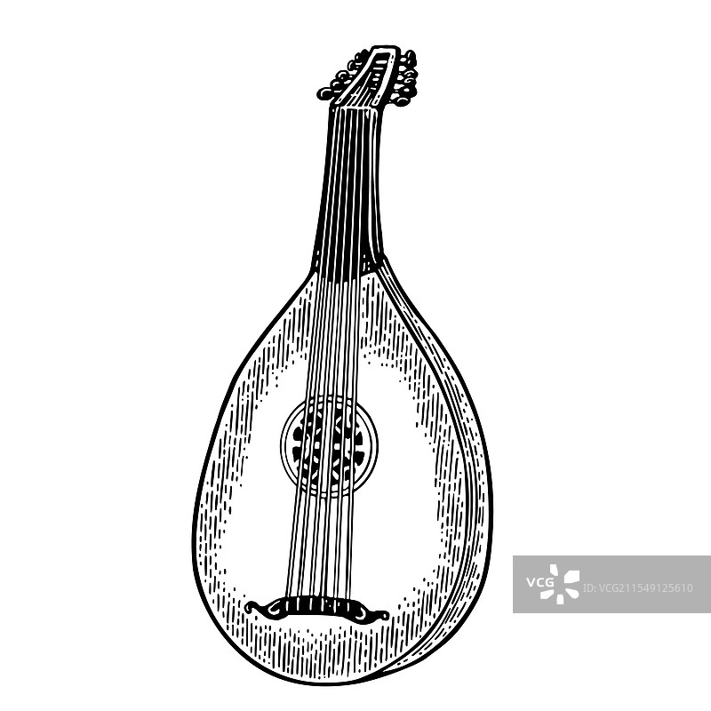 复古黑色单色琵琶雕刻图片素材