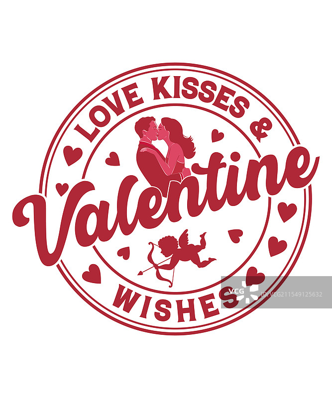 爱情、亲吻和情人节祝福的图形设计图片素材