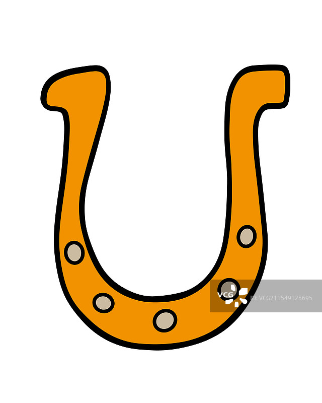 明亮的橙色U形马蹄铁与圆形图片素材