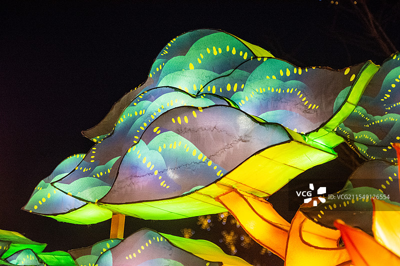 城市夜晚户外灯会图片素材