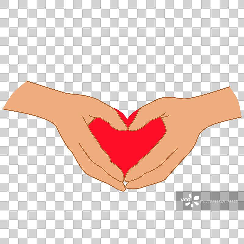 人手掌形成心形彩色图标图片素材
