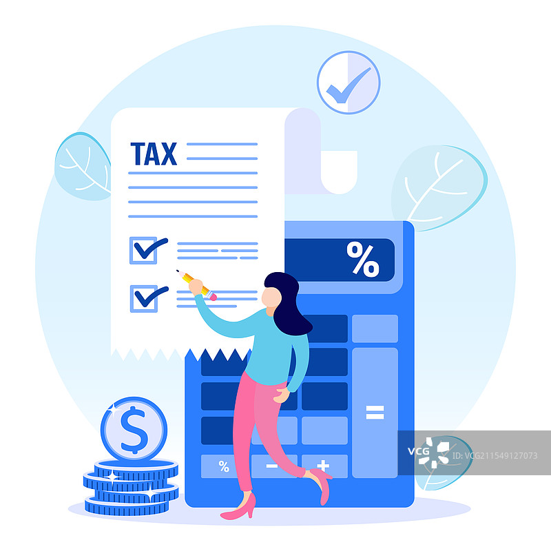 税务的卡通角色图形图片素材