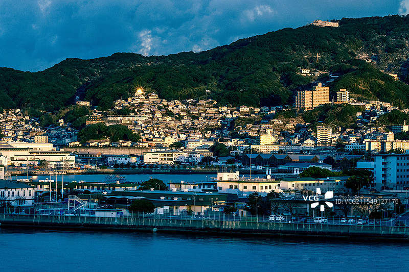 早上的佐世保港口图片素材