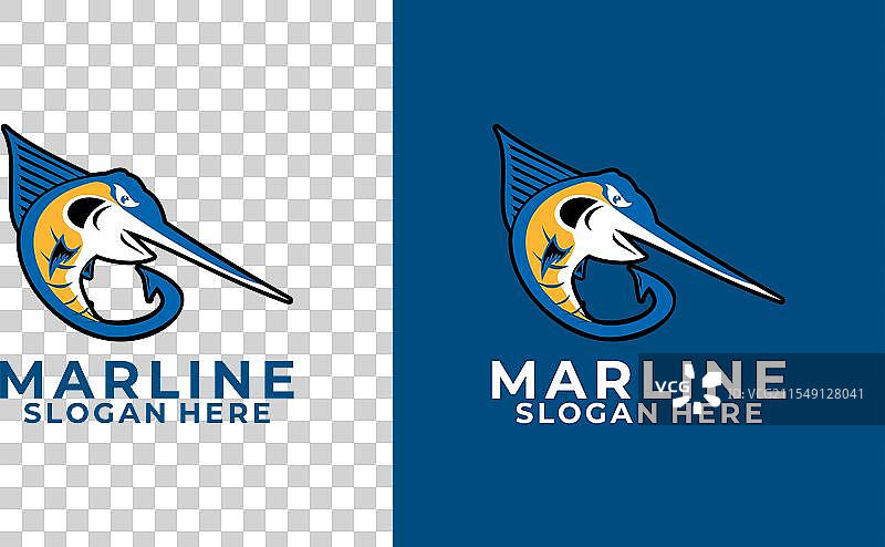 马林鱼标志设计模板 马林剑鱼图片素材