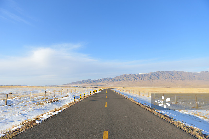 甘肃省张掖市山丹县山丹军马场冬季风景图片素材