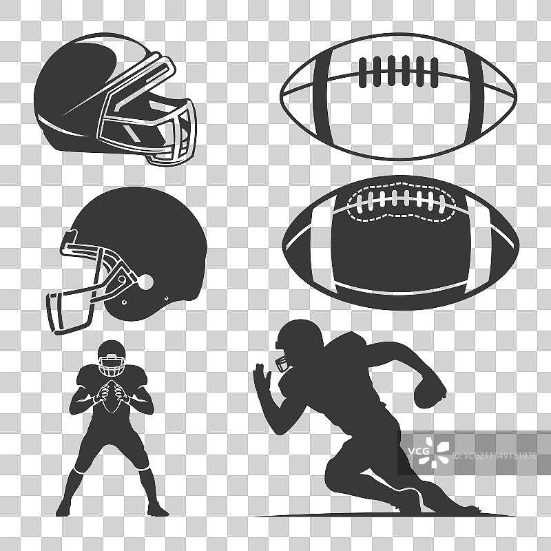 可编辑的美式足球元素设计图片素材