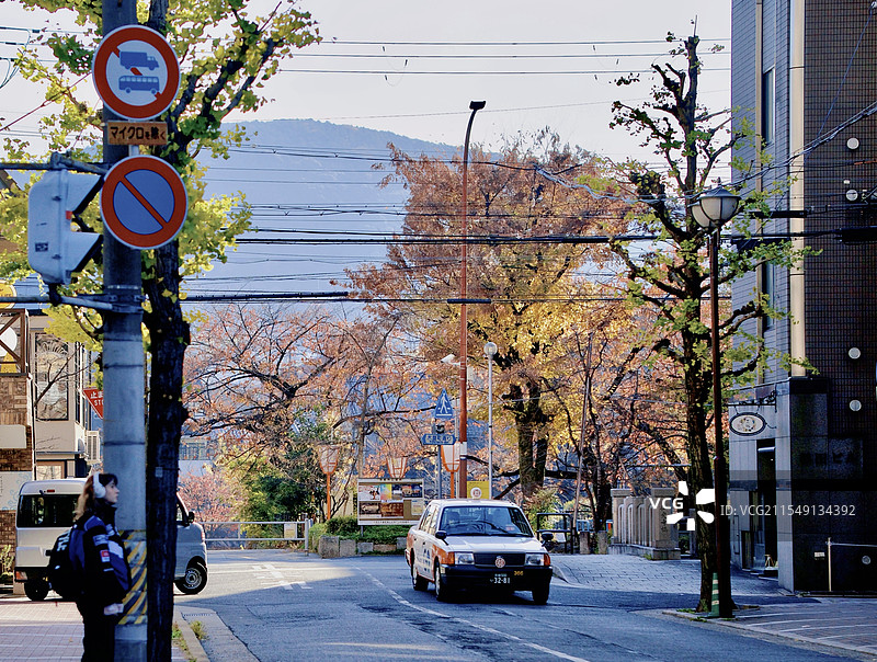 京都枫叶季街景图片素材