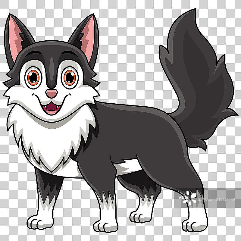 可爱的卡通狼在白色背景上图片素材