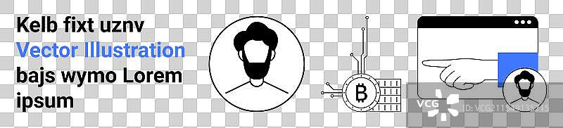 比特币技术与用户头像图像图片素材