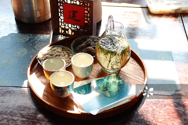 苏州虎丘山风景区 冷香阁茶楼喝茶图片素材