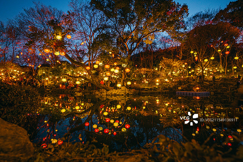 无锡 寄畅园夜景图片素材