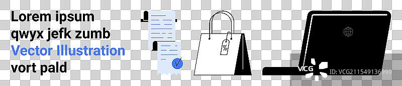 办公用品与文件购物袋图片素材