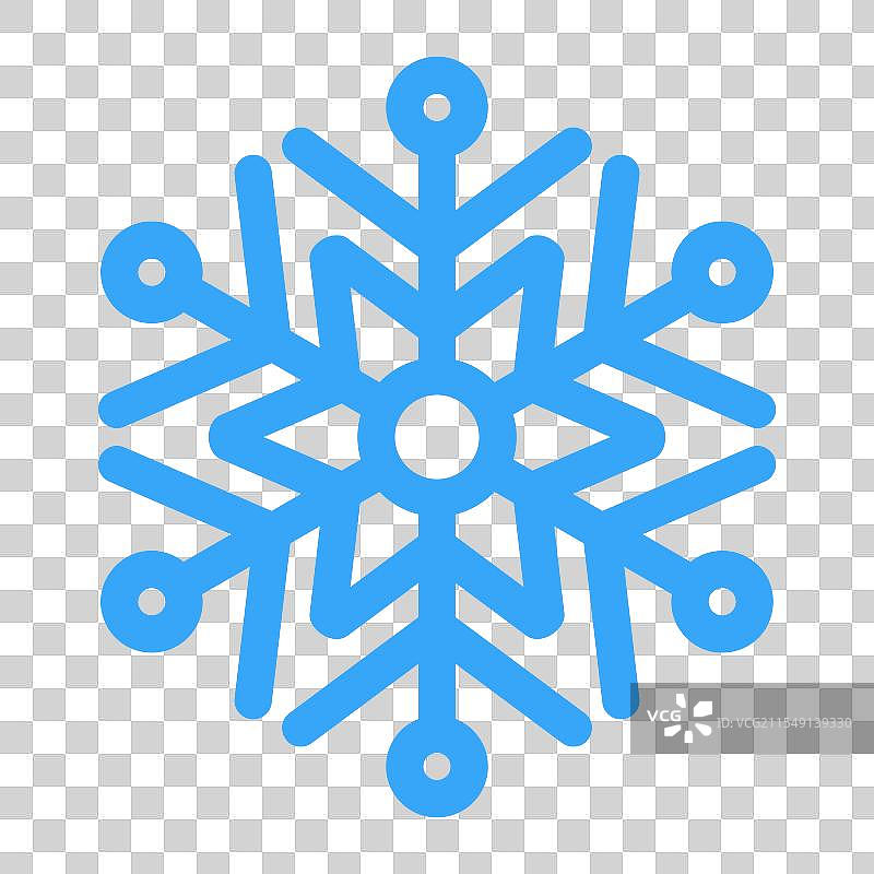 可爱的蓝色雪花图标，圣诞快乐卡通图片素材