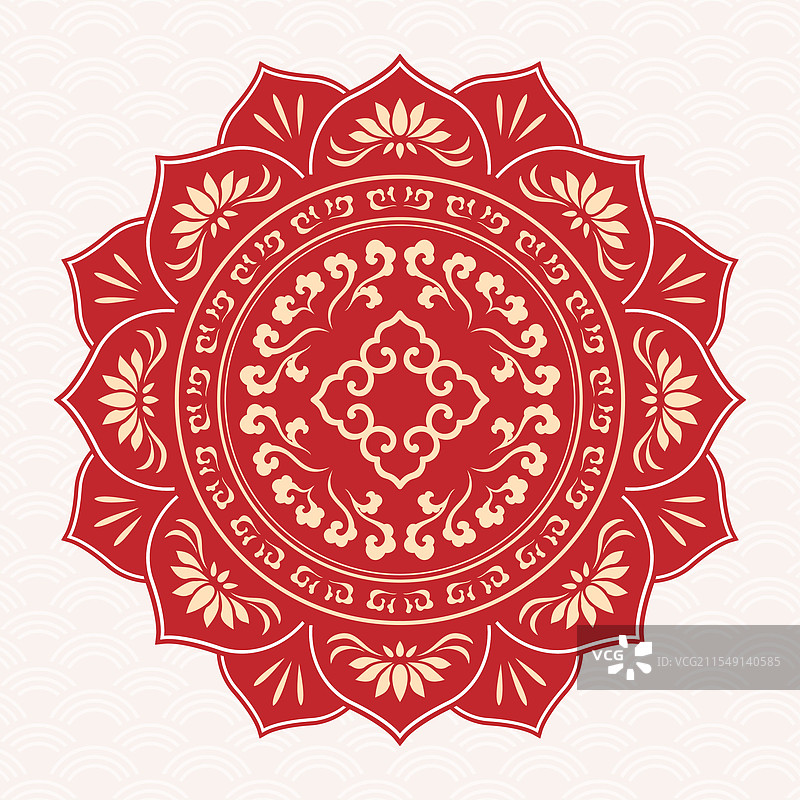 红色莲花纹样图片素材