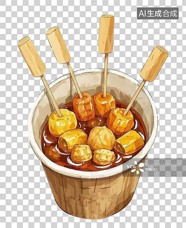 【AI数字艺术】关东煮插画元素图片素材