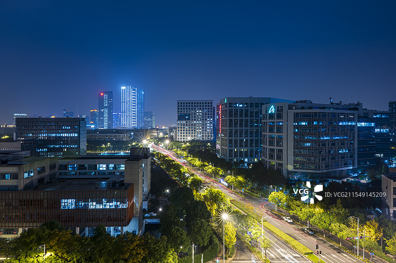 苏州园区新平姐高角度夜景图片素材