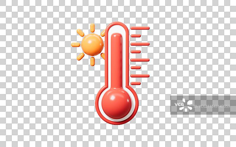 卡通温度计模型3D渲染图片素材