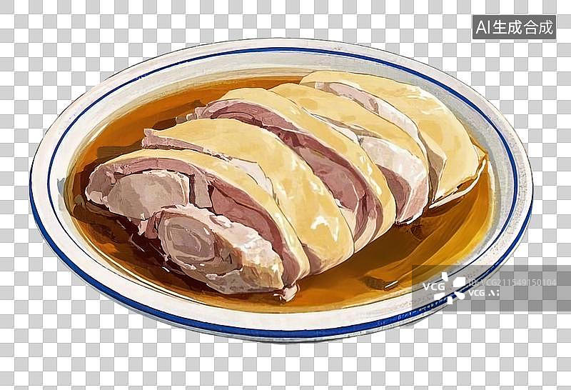 【AI数字艺术】盐水鸭插画元素图片素材