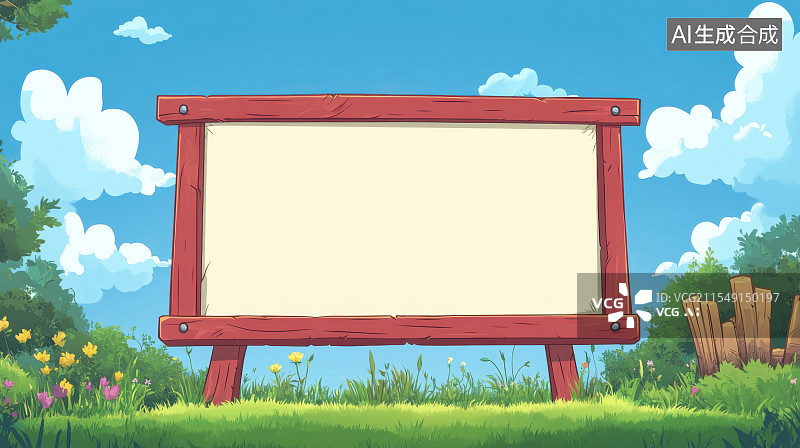 【AI数字艺术】通用版画海报插画卡通留白背景，中间留白图片素材