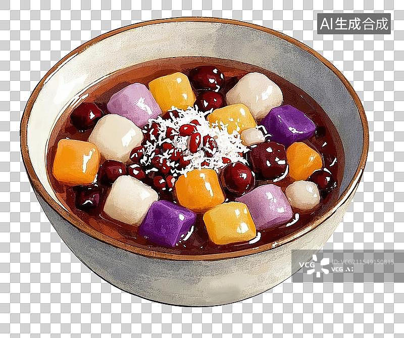 【AI数字艺术】红豆芋圆糖水图片素材