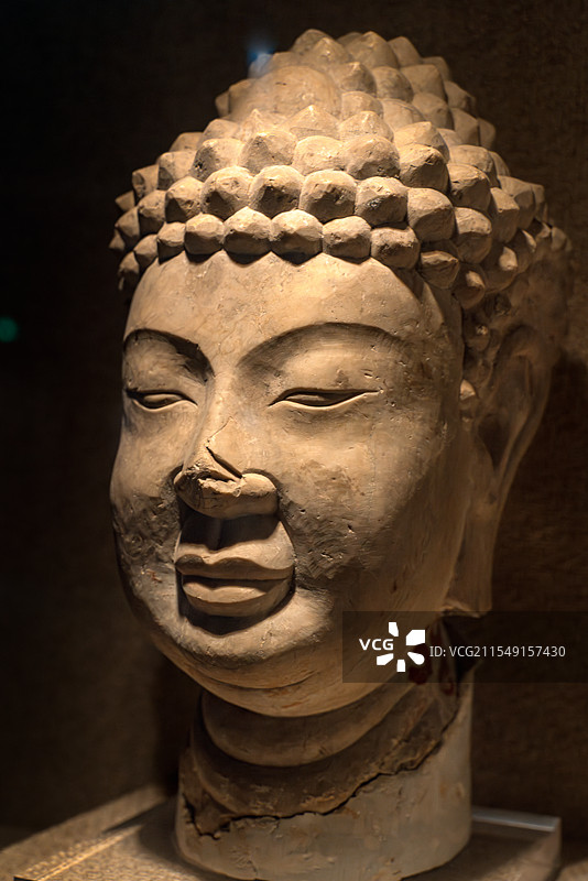 邂逅隋代珍宝：西安博物院佛头写真图片素材