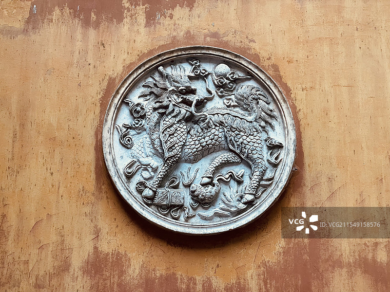 国清寺隋代神兽石雕图片素材