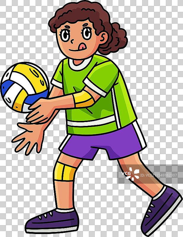 女排球运动员投球剪贴画图片素材