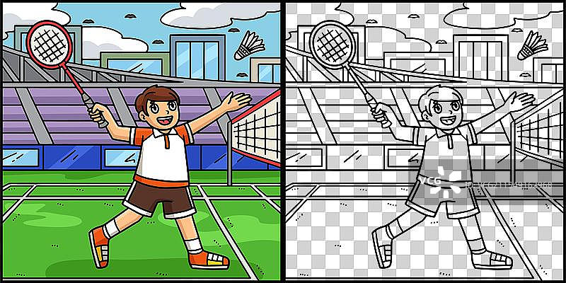 羽毛球运动员准备接发球图片素材