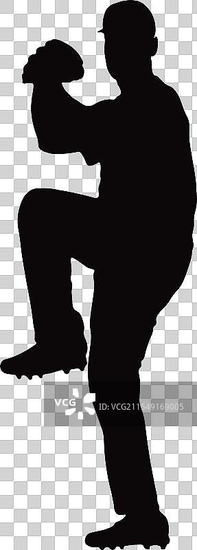 棒球运动员剪影图片素材