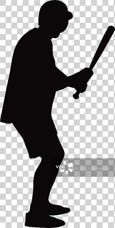 棒球运动员剪影图片素材