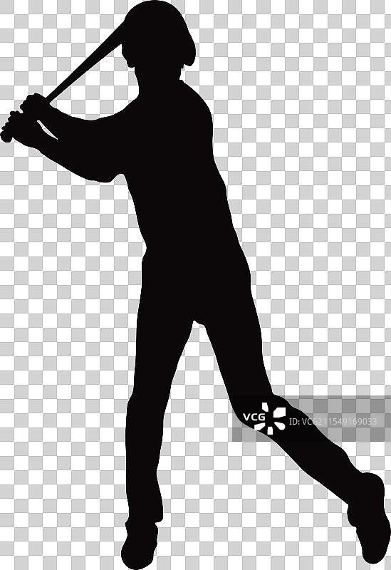 棒球运动员剪影图片素材