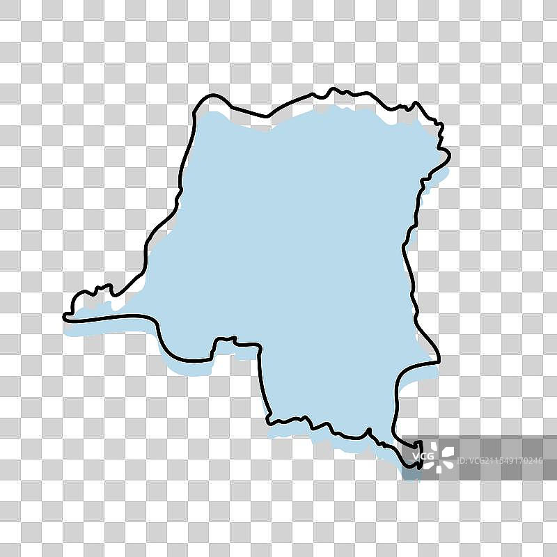 刚果民主共和国地图与身体和图片素材