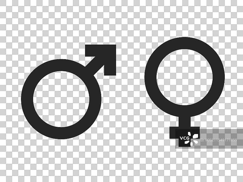 男性和女性符号分开孤立展示图片素材