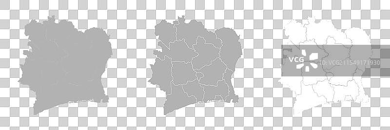 一组象牙海岸地图，包括主地图和其他地图图片素材