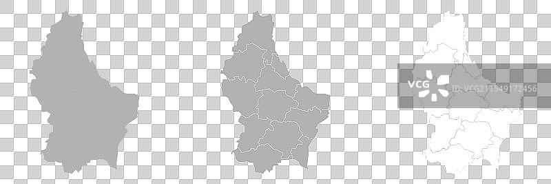 卢森堡地图集，包括主地图和区域地图图片素材