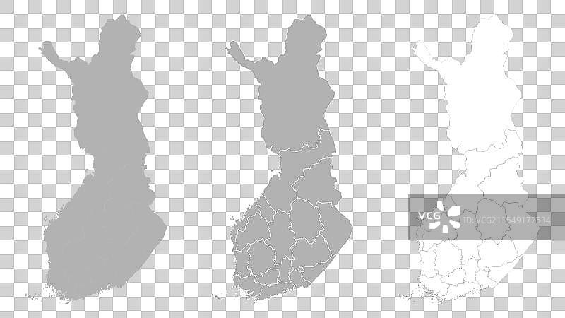 芬兰地图集，包括主地图和区域地图图片素材
