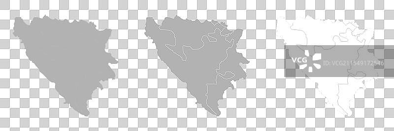 波斯尼亚地图集，包括主地图和区域地图图片素材