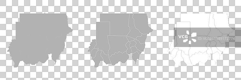 苏丹地图集，包括主地图和区域地图图片素材