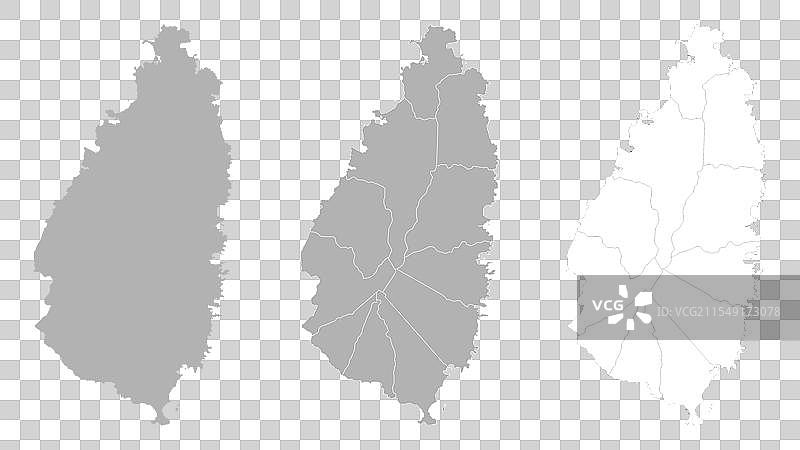 圣卢西亚地图集，包括主地图和其他地图图片素材